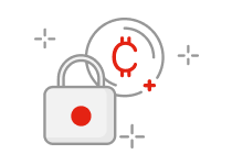 Lock & crypto coin icon